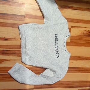 Cropped sweater plush grey